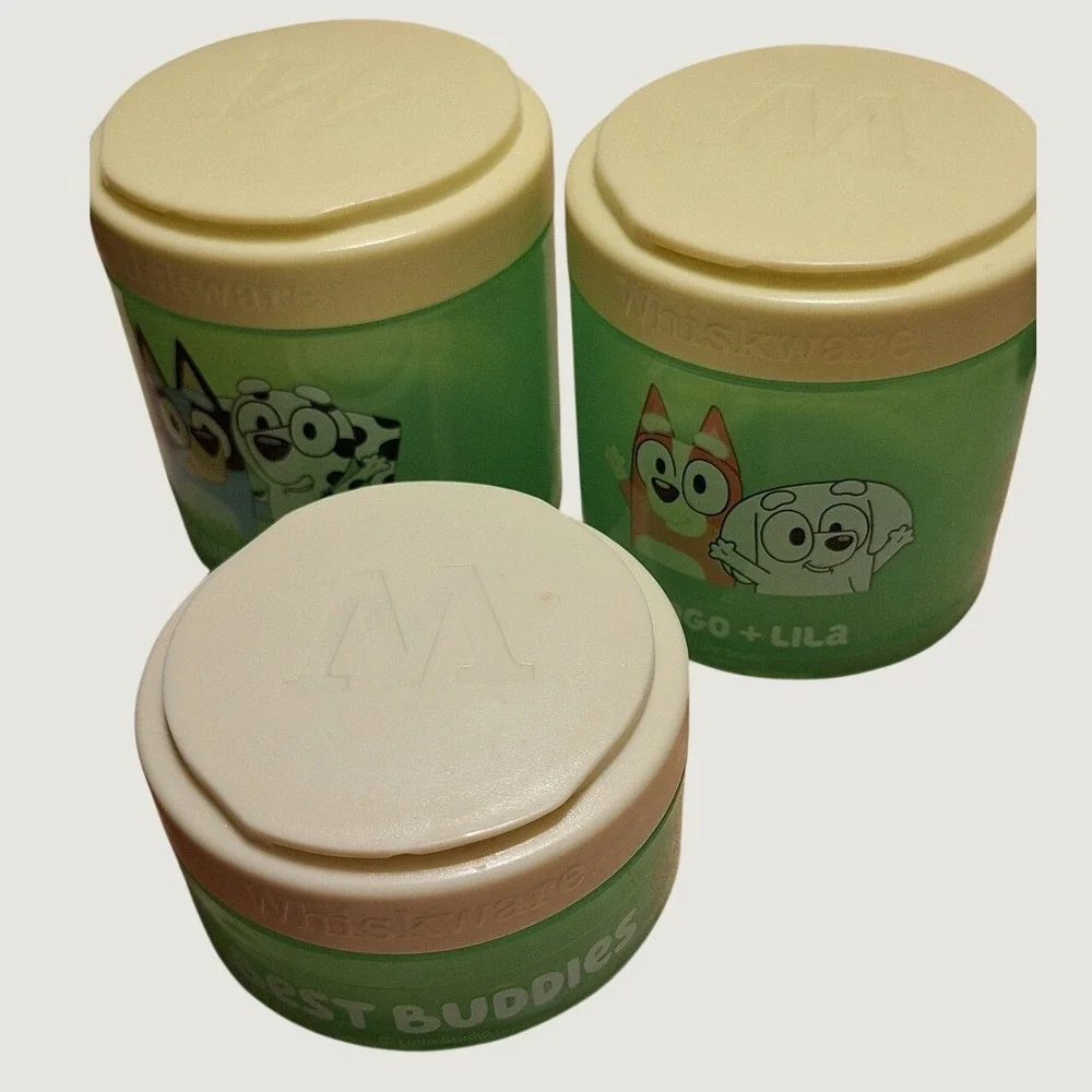 Whiskware Bluey Best Buddies Stackable Snack 3 Interlocking Container